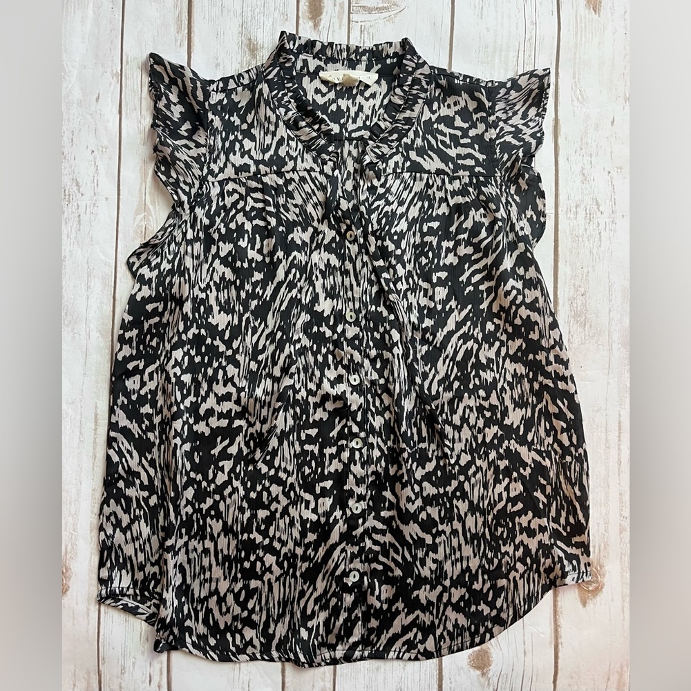 Lovestitch Women’s Leopard Cheetah Sleeveless Blouse Size S Small